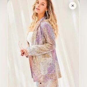 Soft Multicolor Knit Open Blazer